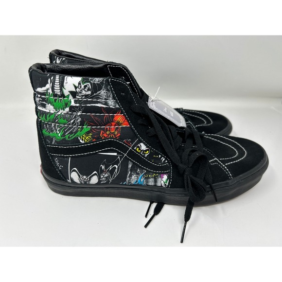 Vans Other - Vans Sk8-Hi Disney Villains Sneakers Mens 11 Black High Top Suede Canvas Shoes
